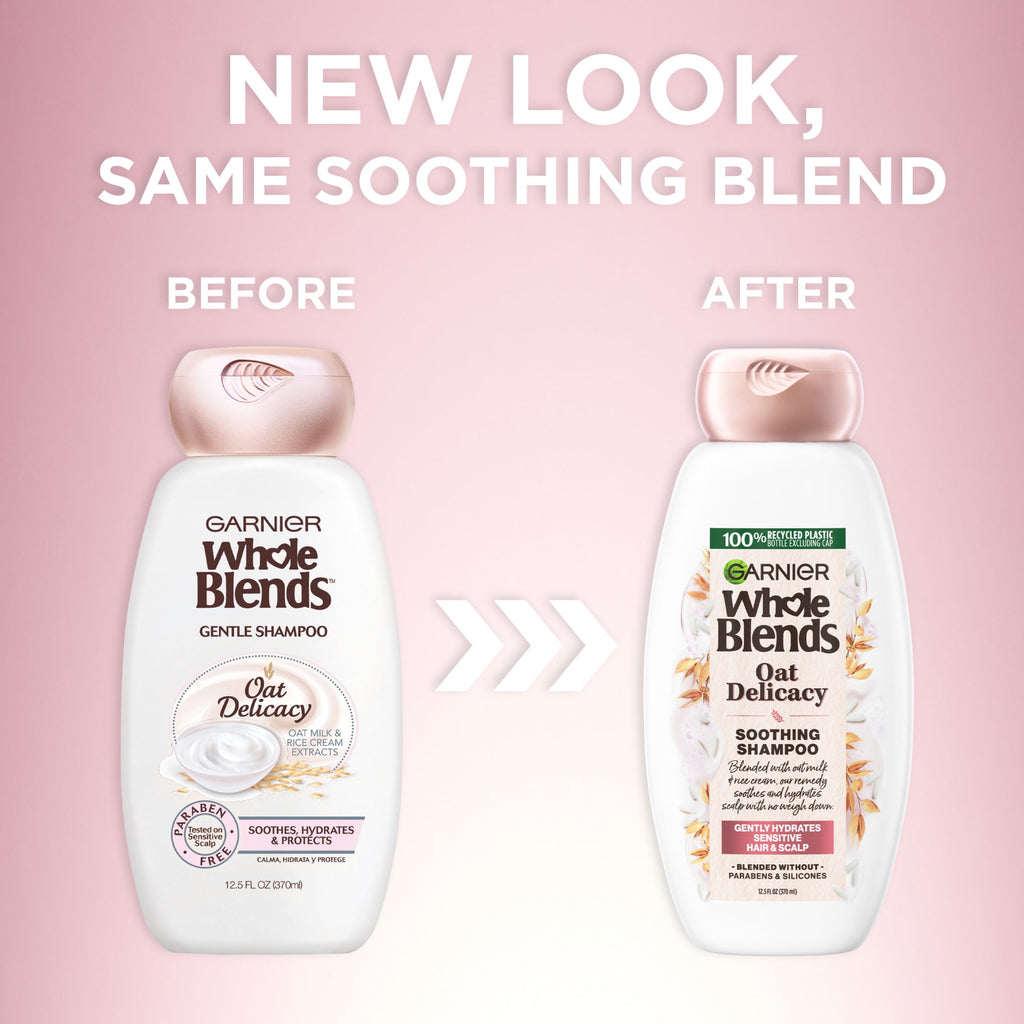 Garnier Whole Blends Gentle Repairing Conditioner with Oat Milk Rice Cream Extracts, Dry Hair, 12.5 fl oz
