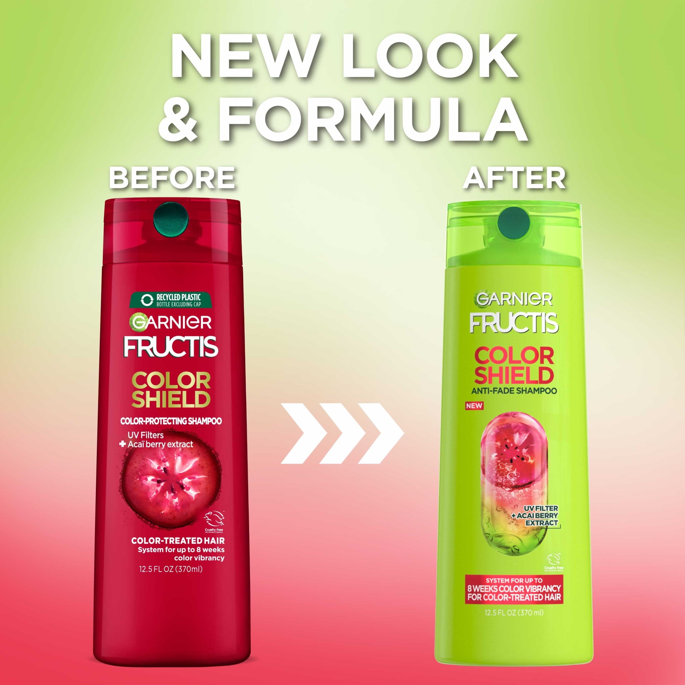 (2 pack) Garnier Fructis Color Shield Color Protecting Shampoo Acai Berry Extract, Color Treated, 12.5 fl oz