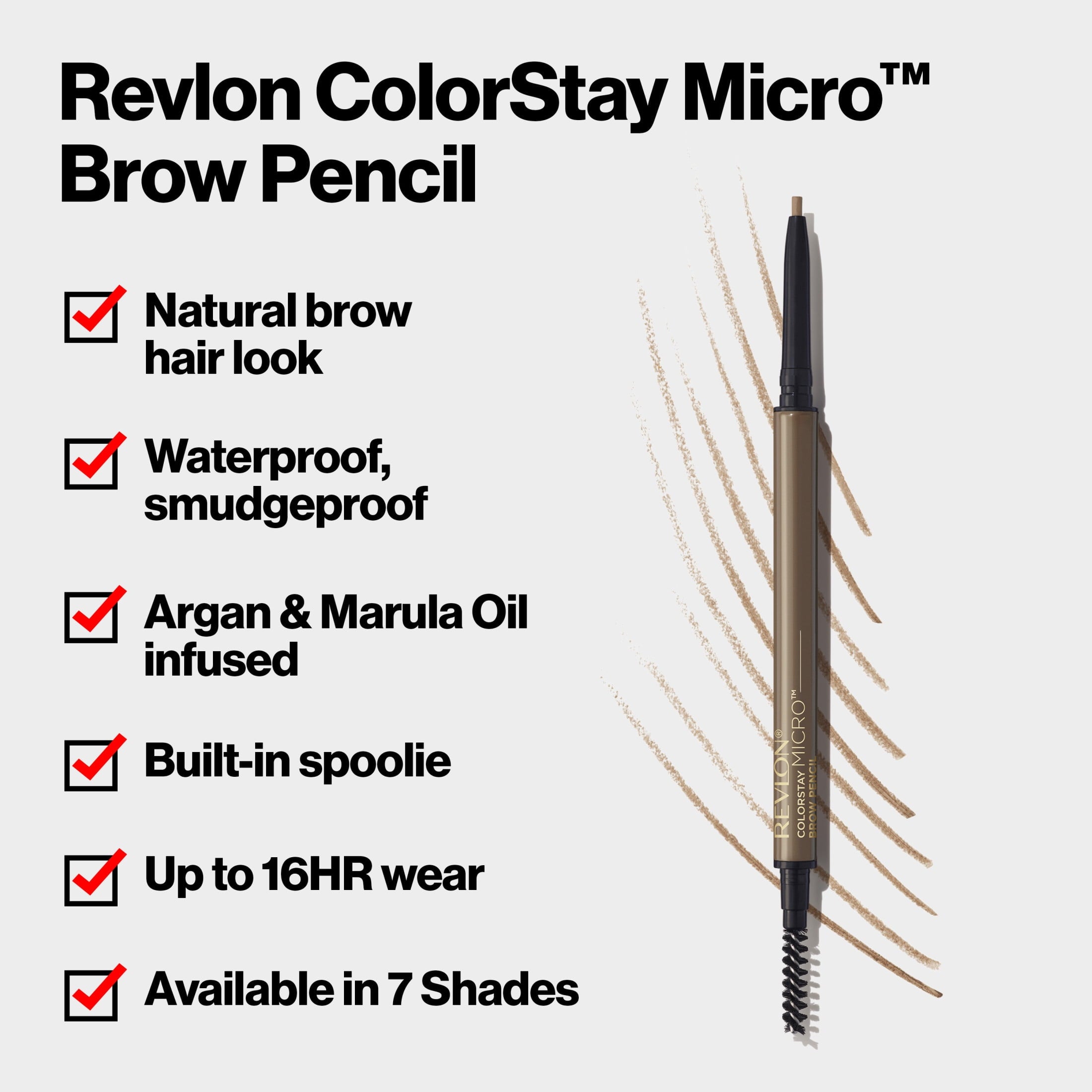 Revlon ColorStay Micro Waterproof and Long Wearing Eyebrow Pencil, 452 Auburn, 0.003 oz