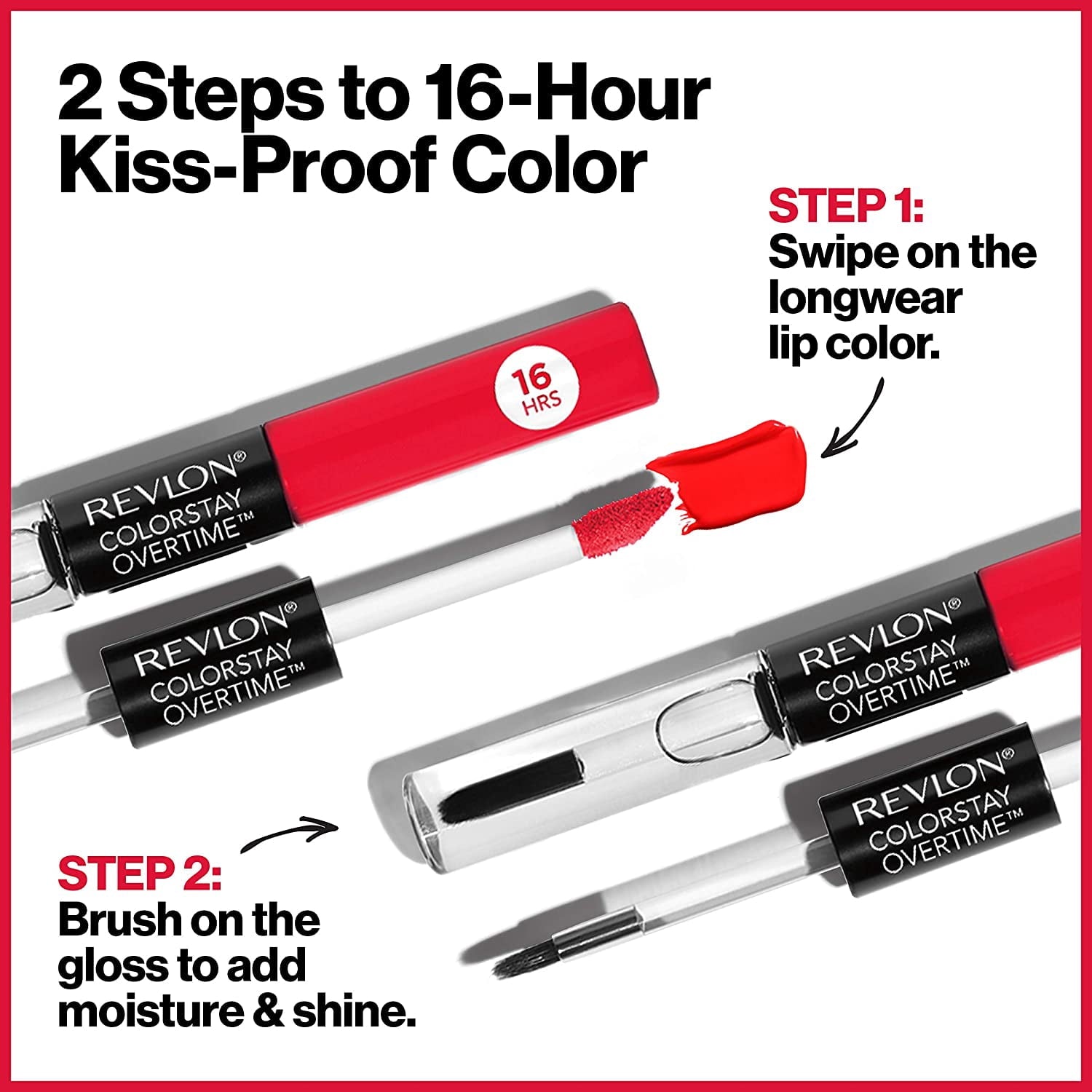 Revlon Colorstay Overtime Lipcolor - 040 Forever Scarlet 2-Pack