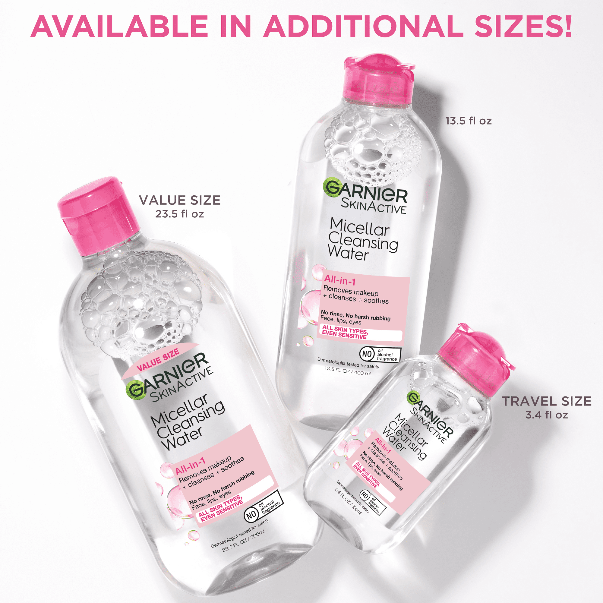 Garnier SkinActive Micellar Cleansing Water All in 1 Makeup Remover, Face Cleanser, 3.4 fl oz