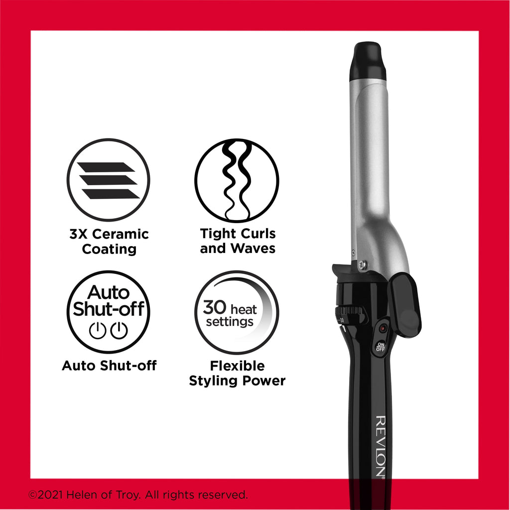 Revlon Perfect Heat 1" Triple Ceramic Curling Iron, Black