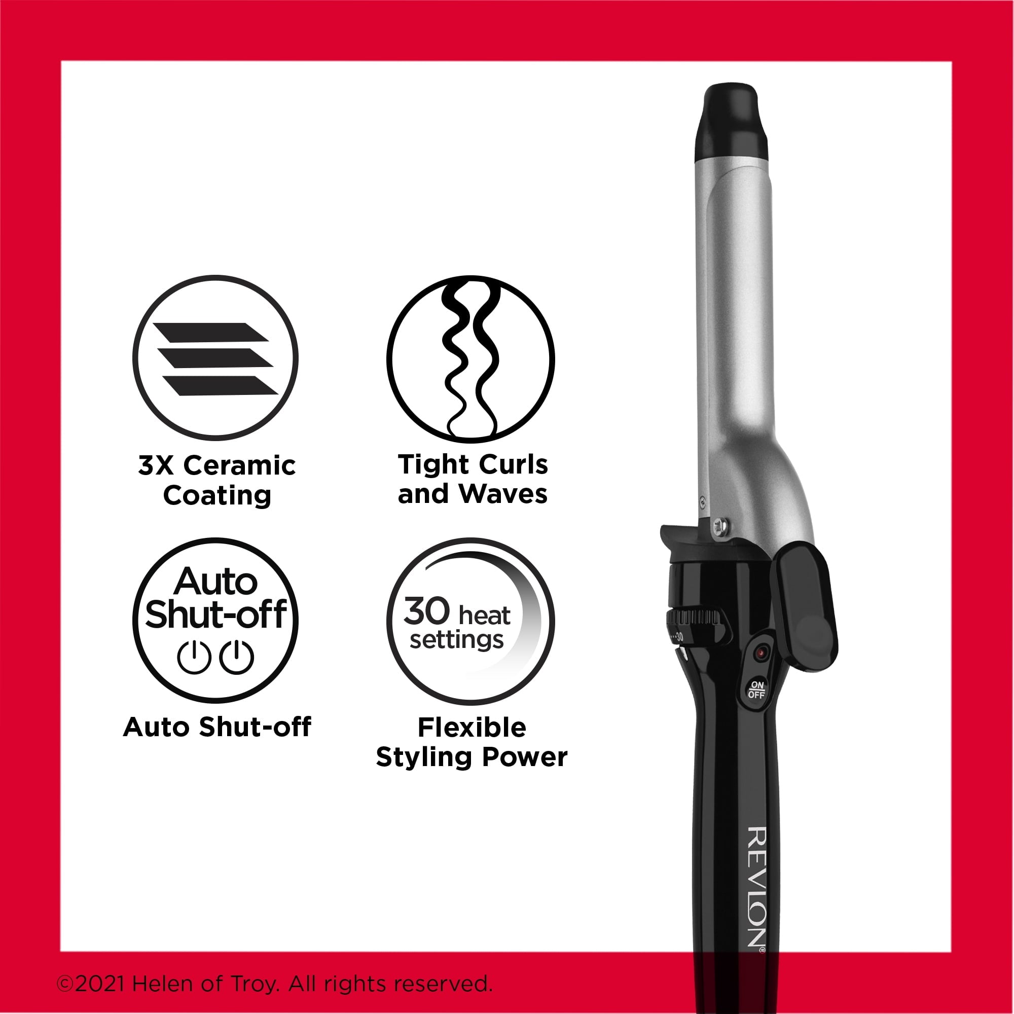Revlon Perfect Heat 1" Triple Ceramic Curling Iron, Black