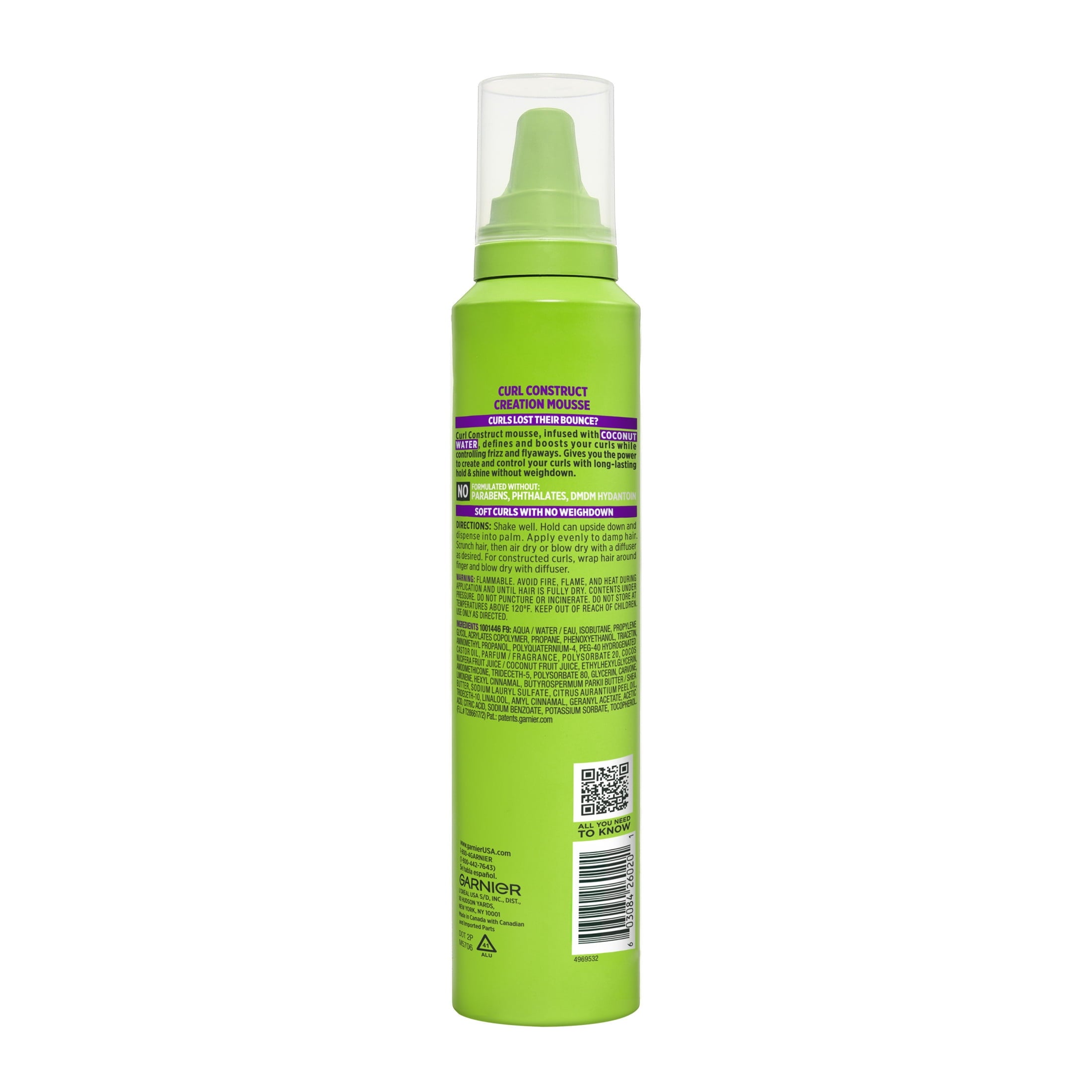 (6 pack) Garnier Fructis Style Curl Construct Creation Mousse, For Curly Hair, 6.8 oz.