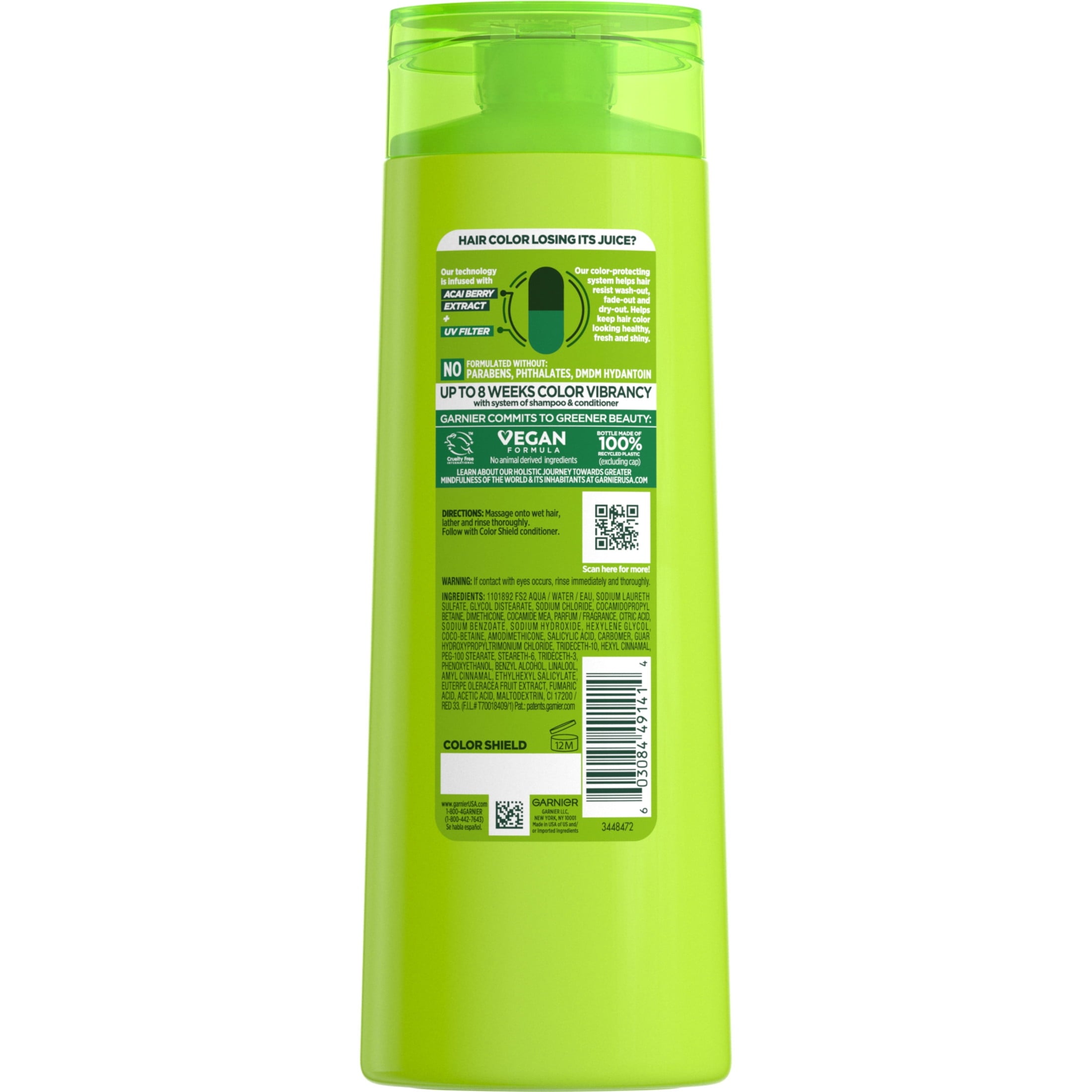 Garnier Fructis Color Shield Color Protecting Shampoo Acai Berry Extract, Color Treated, 12.5 fl oz