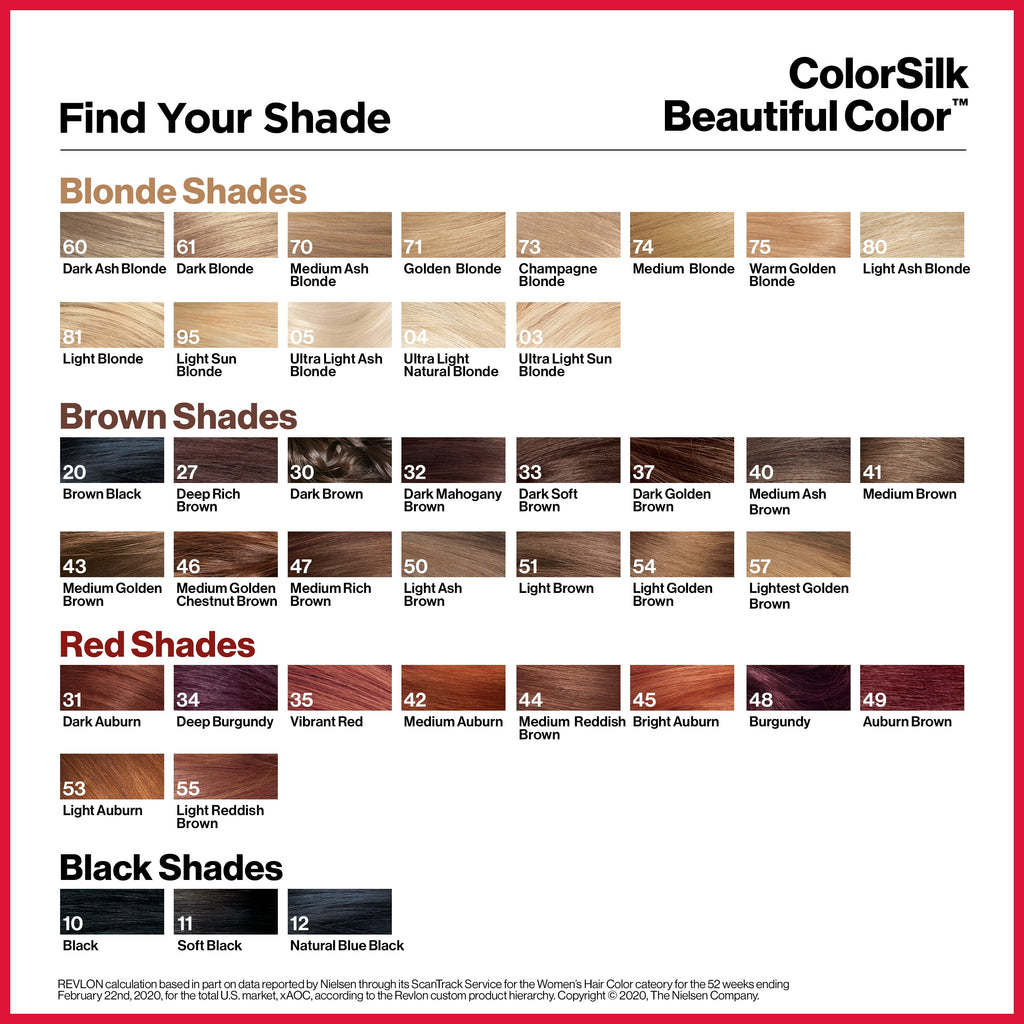 Revlon Colorsilk Beautiful Color Permanent Hair Dye, Dark Brown, At-Home Full Coverage Application Kit, 43 Medium Golden Brown, 3 Pack