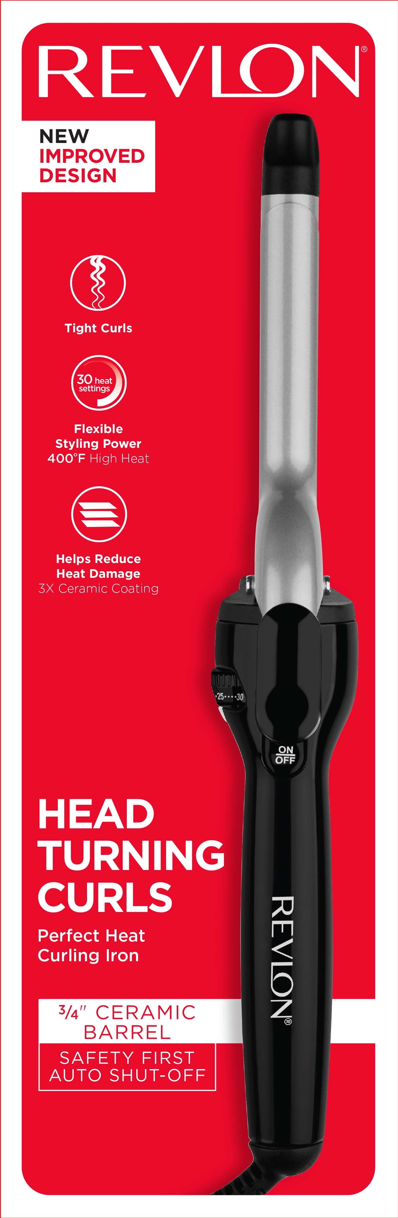 Revlon Perfect Heat 3/4" Triple Ceramic Curling Iron, Black