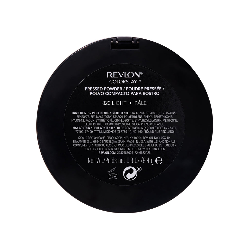 Revlon ColorStay Pressed Powder Makeup, Full Coverage, Longwearing, 820 Light, 0.3 oz