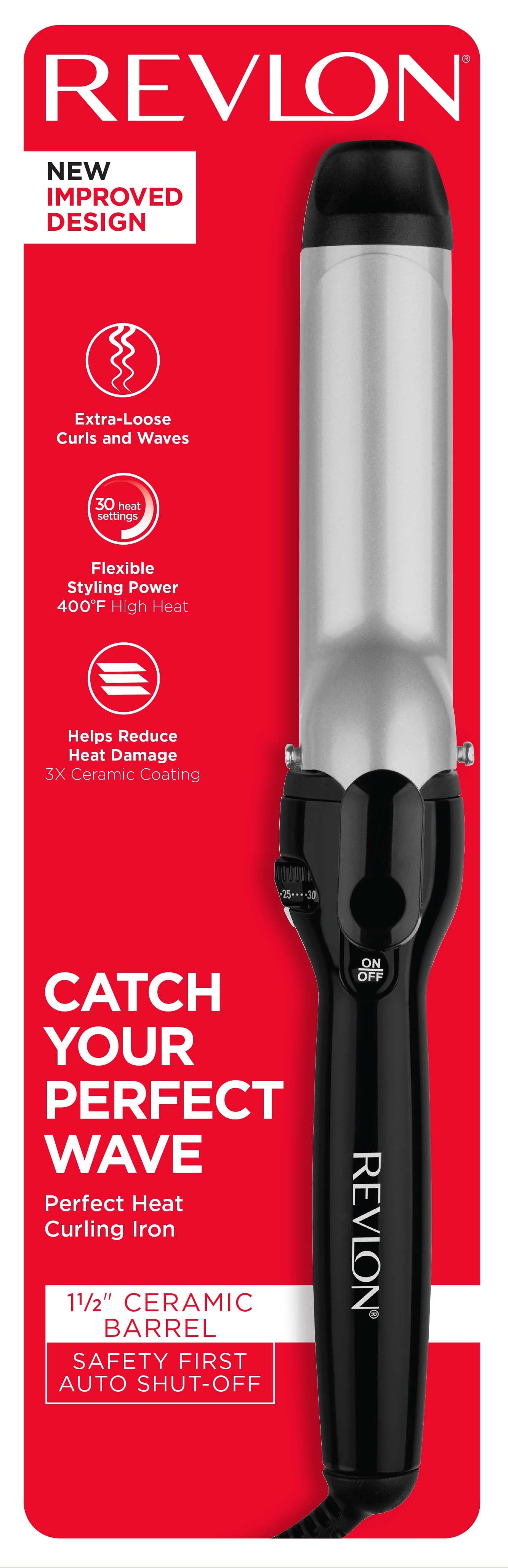 Revlon Perfect Heat Ceramic Curling Iron, 1-1/2"