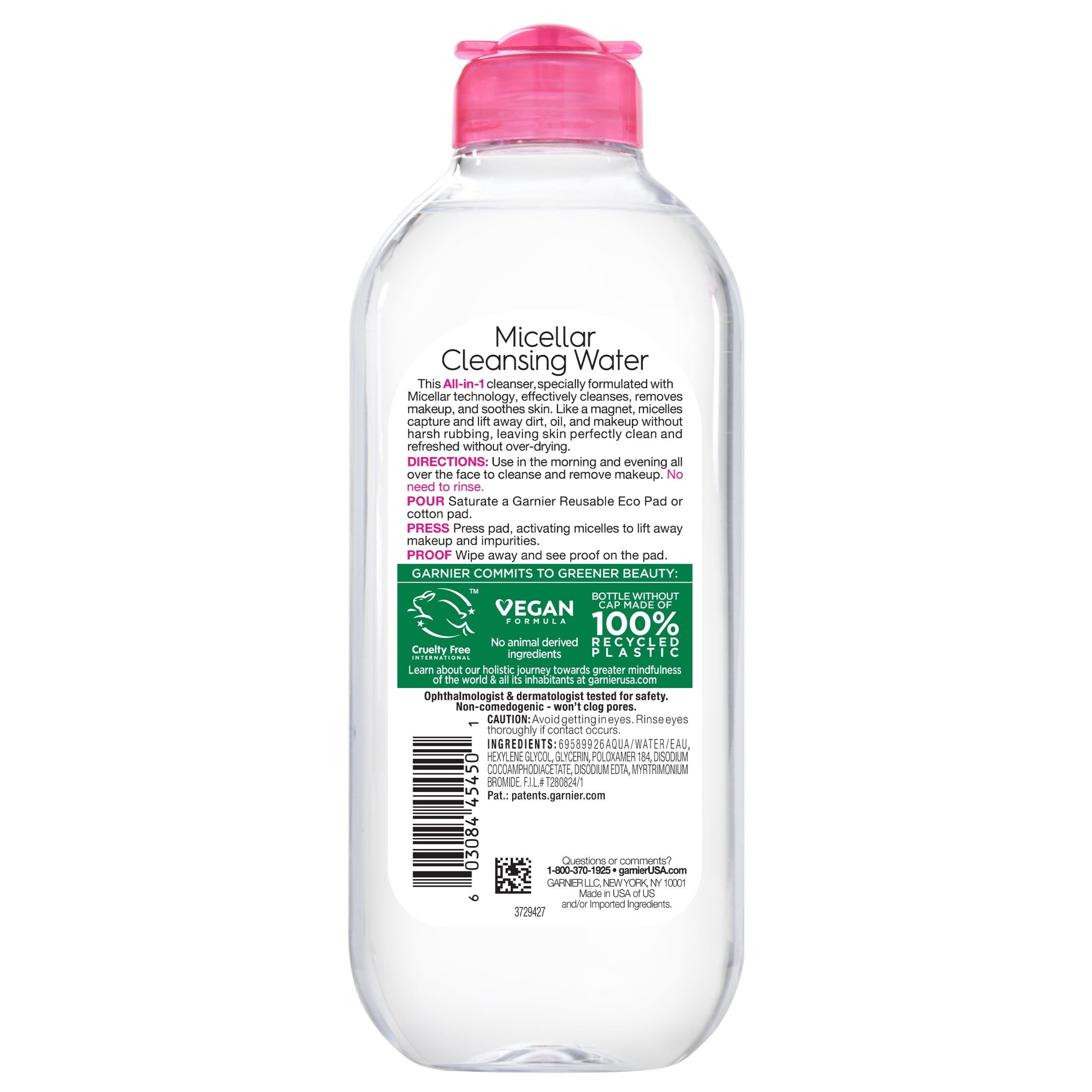 Garnier SkinActive Micellar Cleansing Water All in 1 Makeup Remover, Face Cleanser, 13.5 fl oz