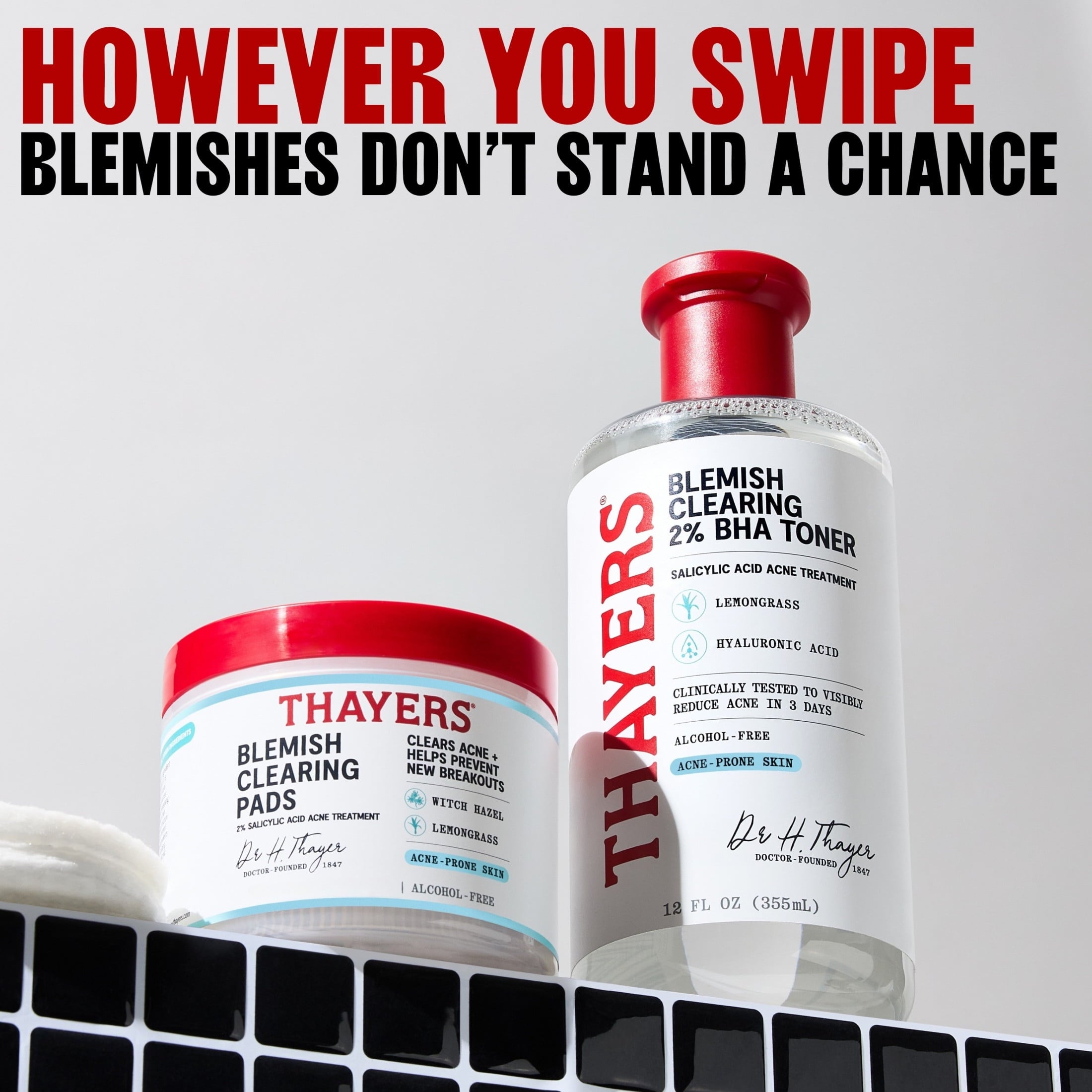 Thayers Natural Remedies Blemish Clearing Pads, 2% Salicylic Acid Acne Treatment - 60ct