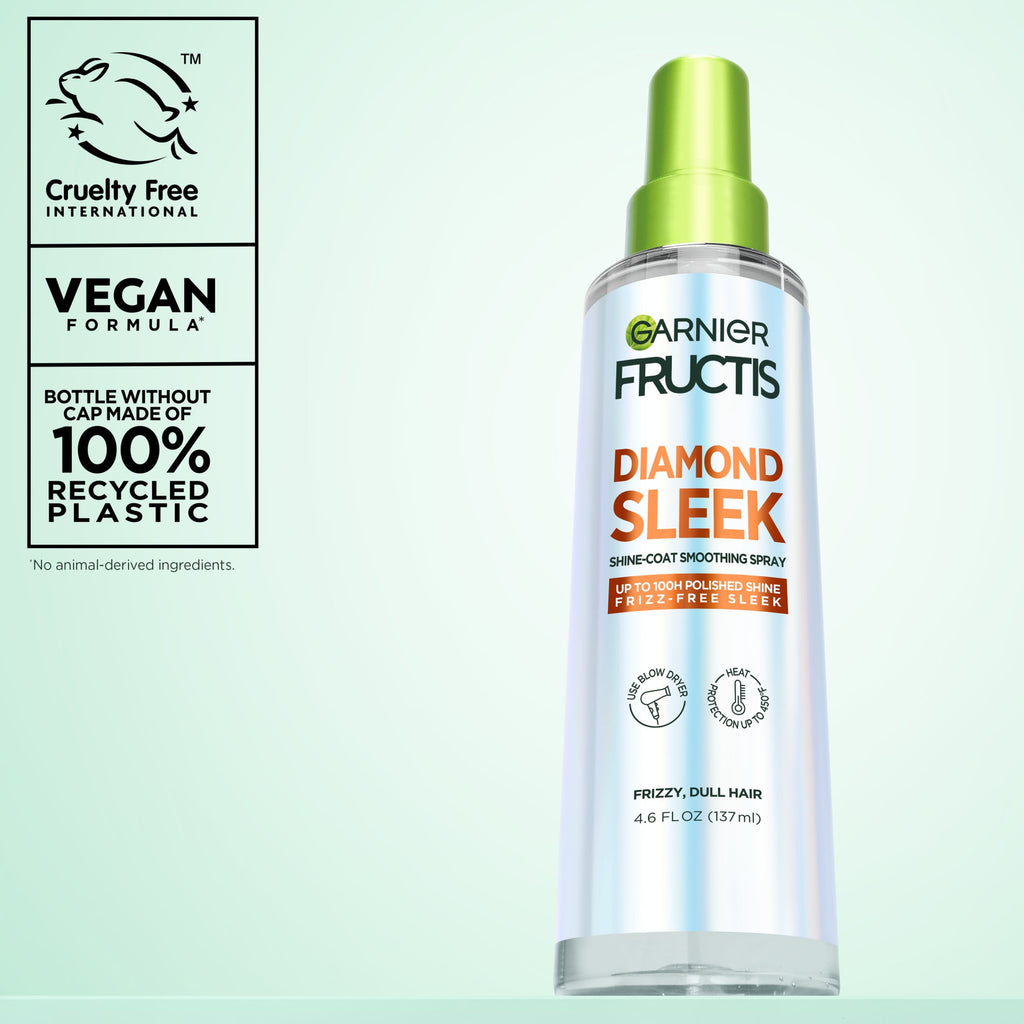 Garnier Fructis Diamond Sleek Shine Spray for Frizzy and Dry Hair, 4.6 fl oz