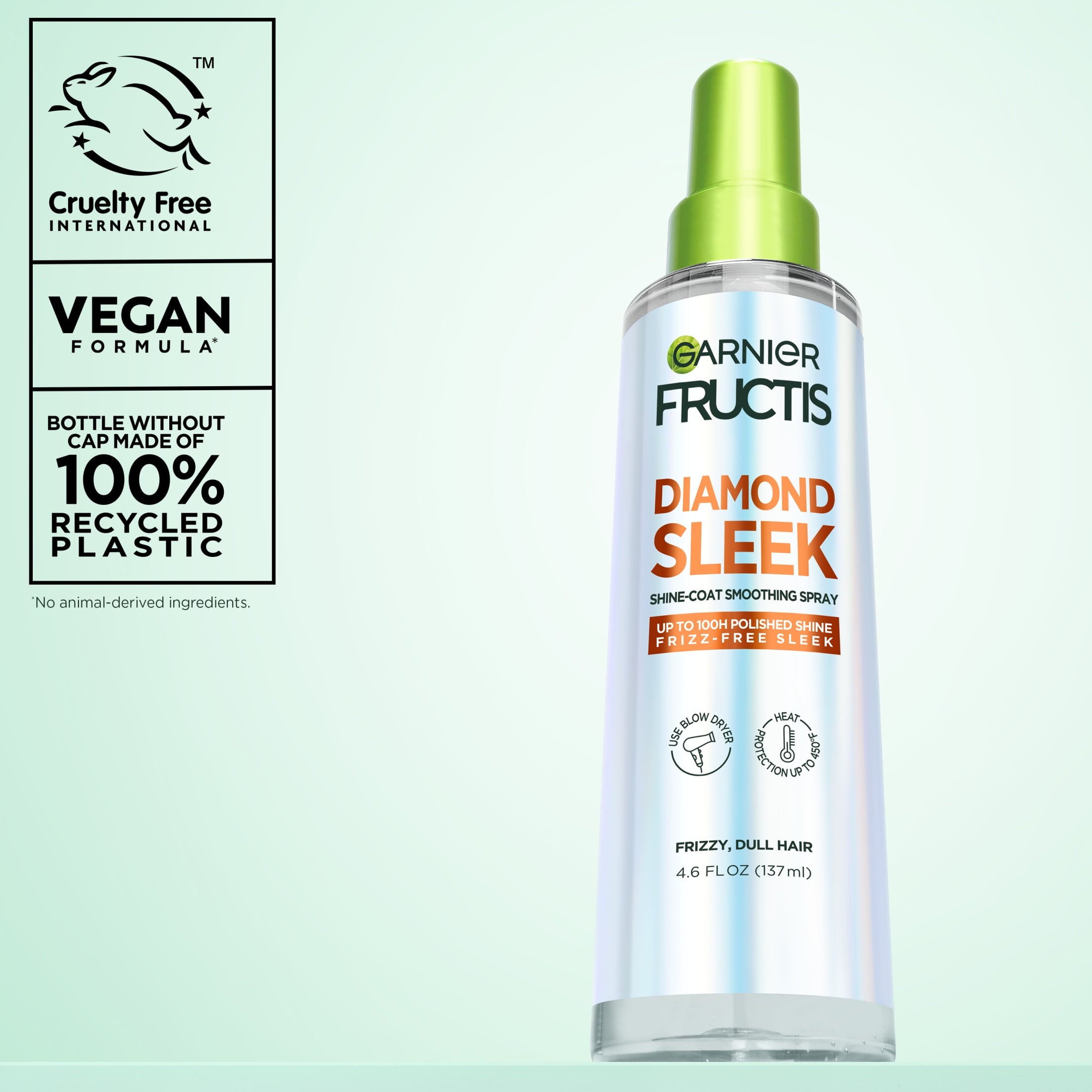 Garnier Fructis Diamond Sleek Shine Spray for Frizzy and Dry Hair, 4.6 fl oz