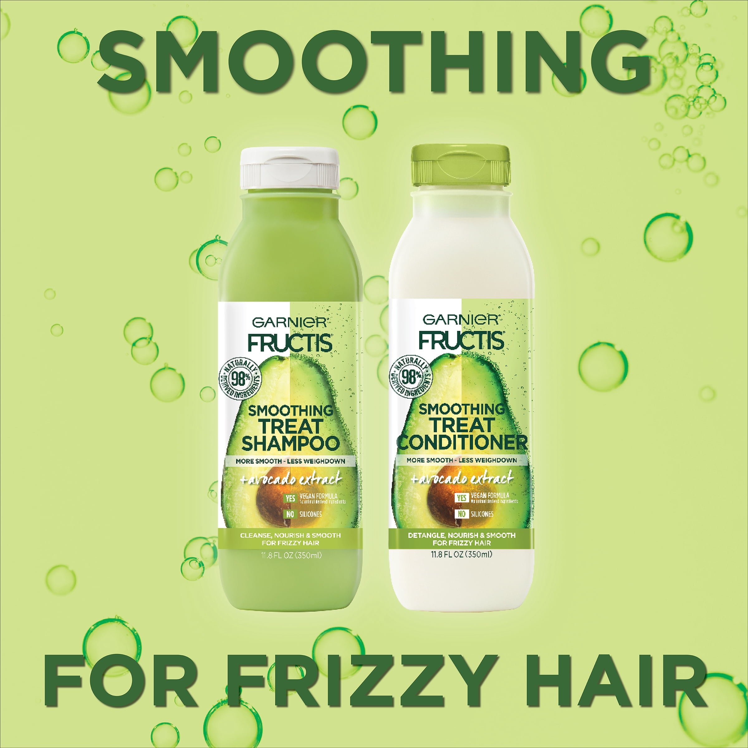 Garnier Fructis Smoothing Treat Shampoo with Avocado Extract, 11.8 fl oz