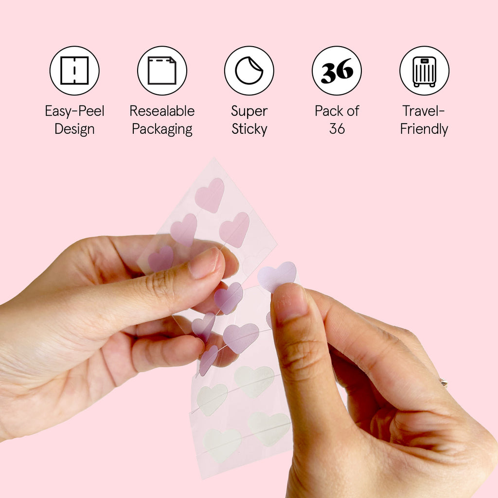 Grace & Stella Hydrocolloid Acne Patches & Spot Stickers, All Skin Types, 36 Piece Multishape Purple, Pink pack
