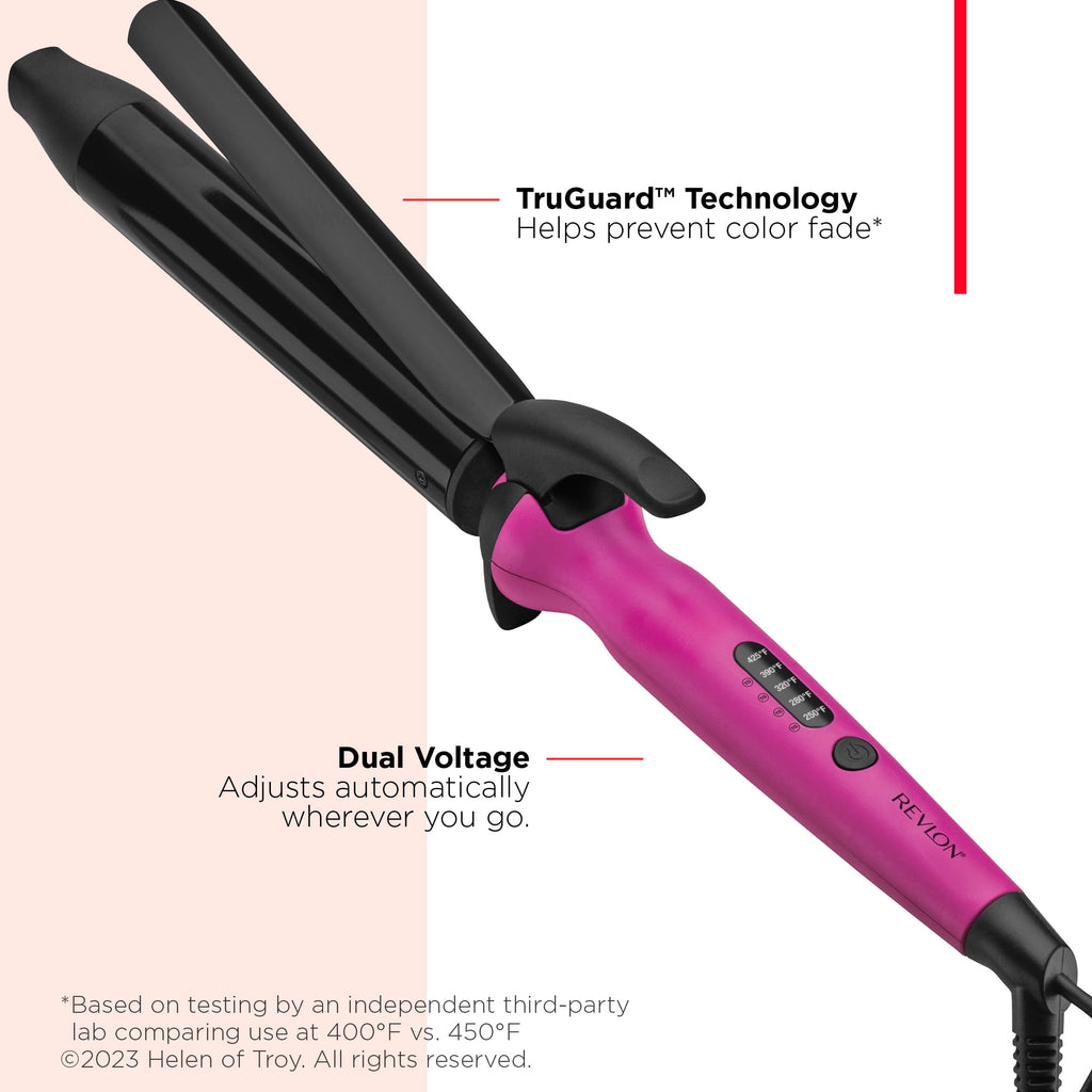 Revlon Easy Heat 1-1/4" Precision Curling Iron, Pink