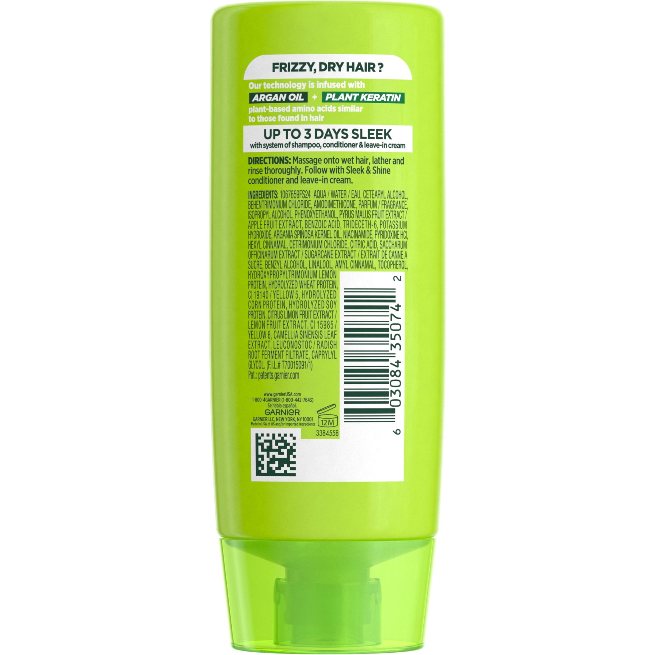 Garnier Fructis Sleek & Shine Conditioner for Frizzy, Dry Hair, 3 fl oz