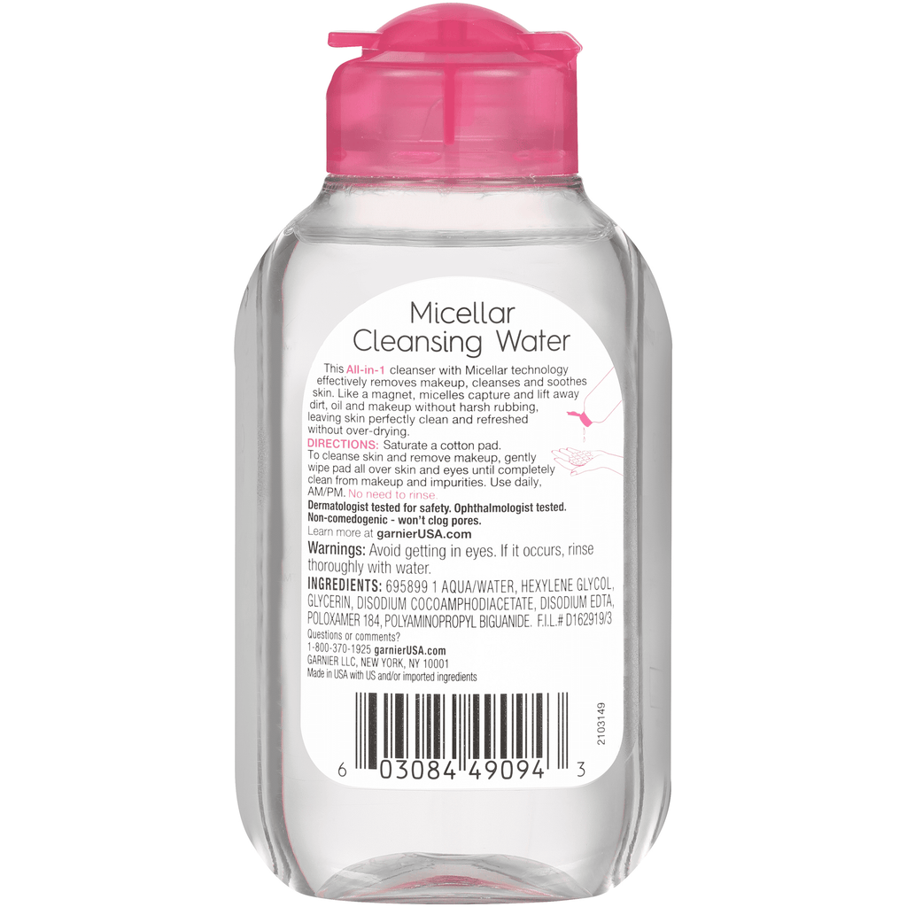Garnier SkinActive Micellar Cleansing Water All in 1 Makeup Remover, Face Cleanser, 3.4 fl oz