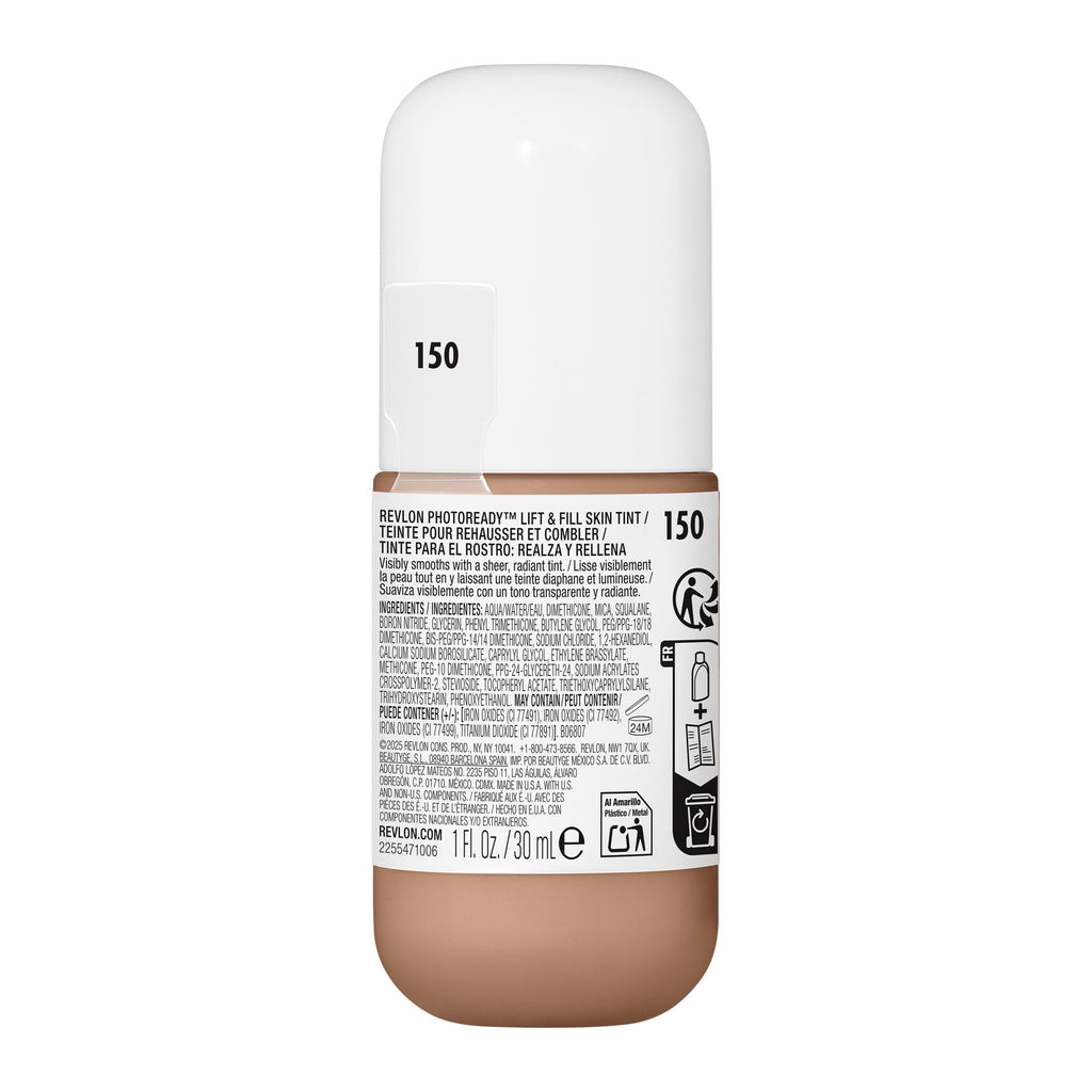 Revlon PhotoReady Lift + Fill Skin Tint, Multi-Use Glow Face Makeup, 150, 1 fl oz
