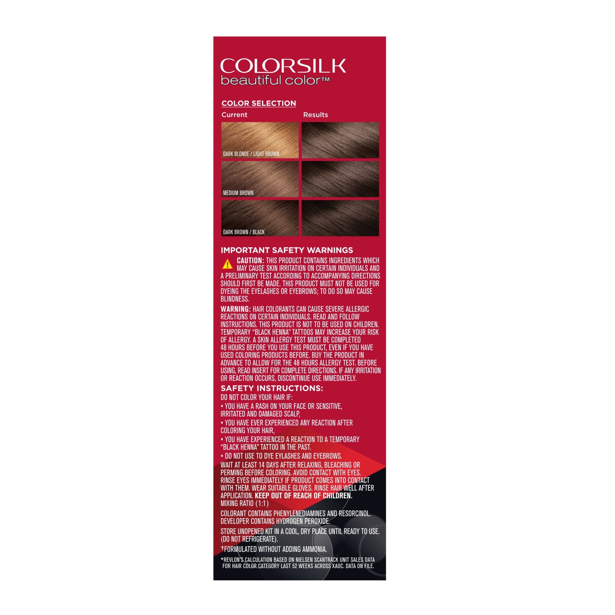 Revlon ColorSilk Beautiful Color Permanent Hair Color 3 Pack, Brown Black, 3 Pack