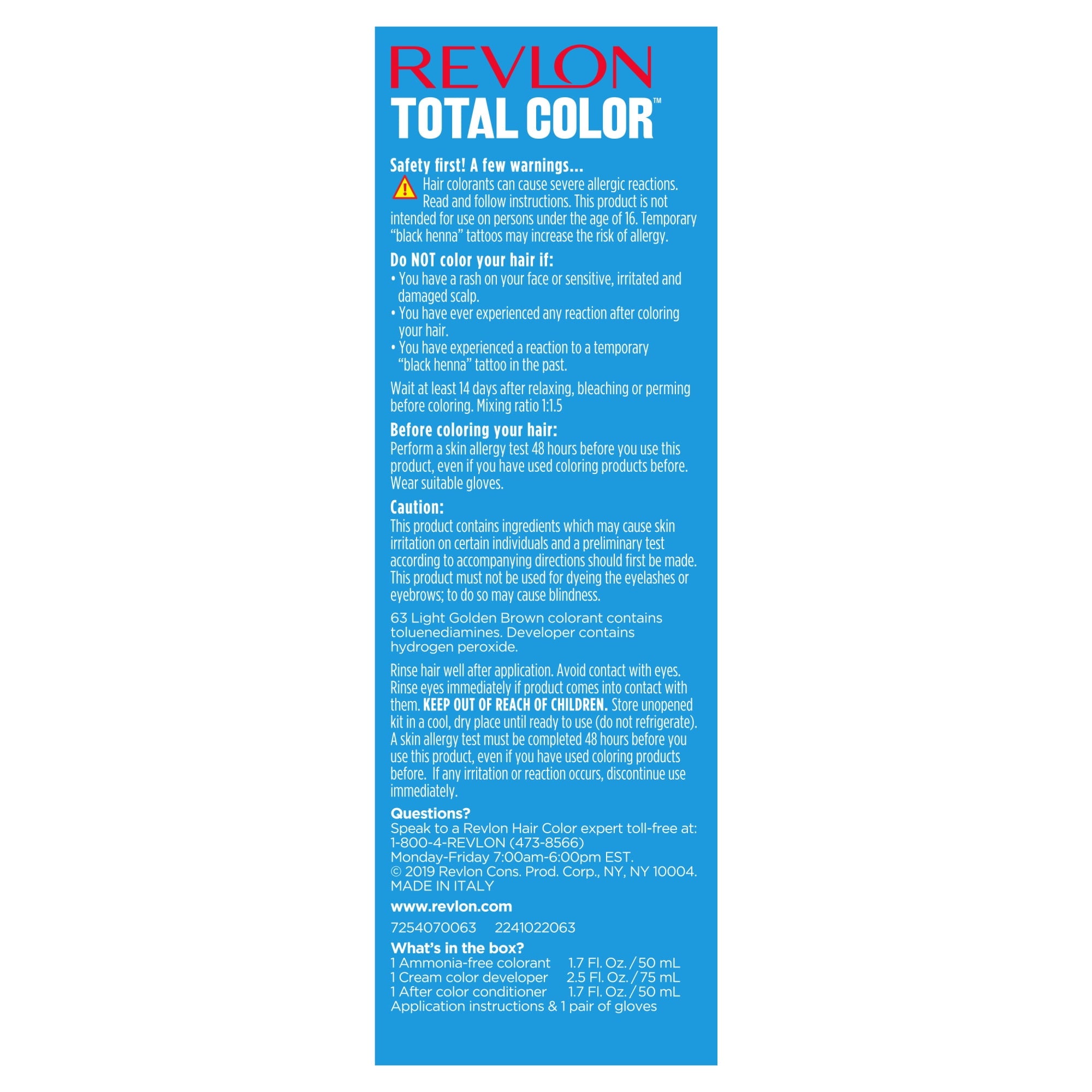 Revlon Total Color Permanent Hair Color, Clean and Vegan, 100% Gray Coverage Hair Dye, 63 Light Golden Brown, 5.94 fl oz