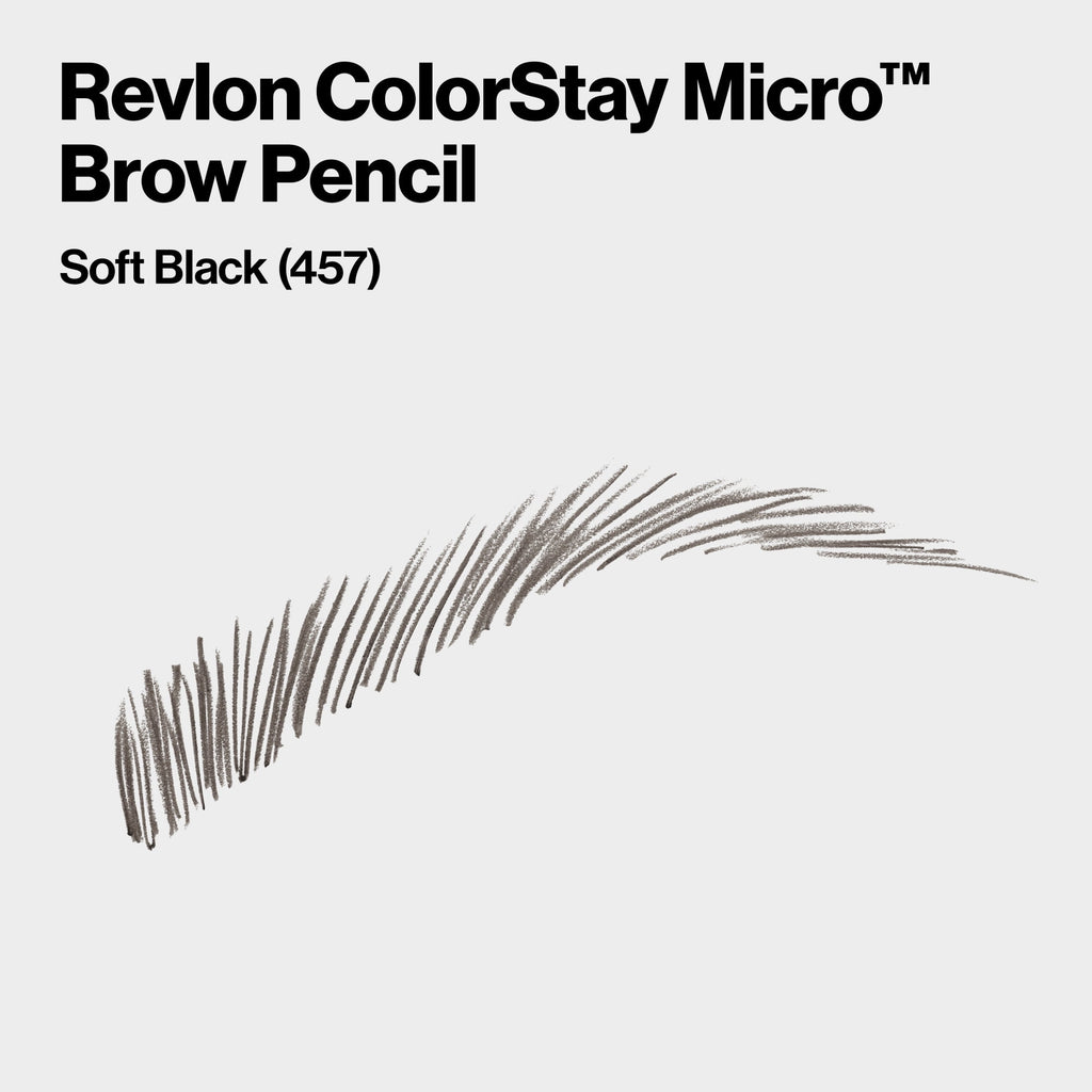 Revlon ColorStay Micro Waterproof and Long Wearing Eyebrow Pencil, 457 Soft Black, 0.003 oz