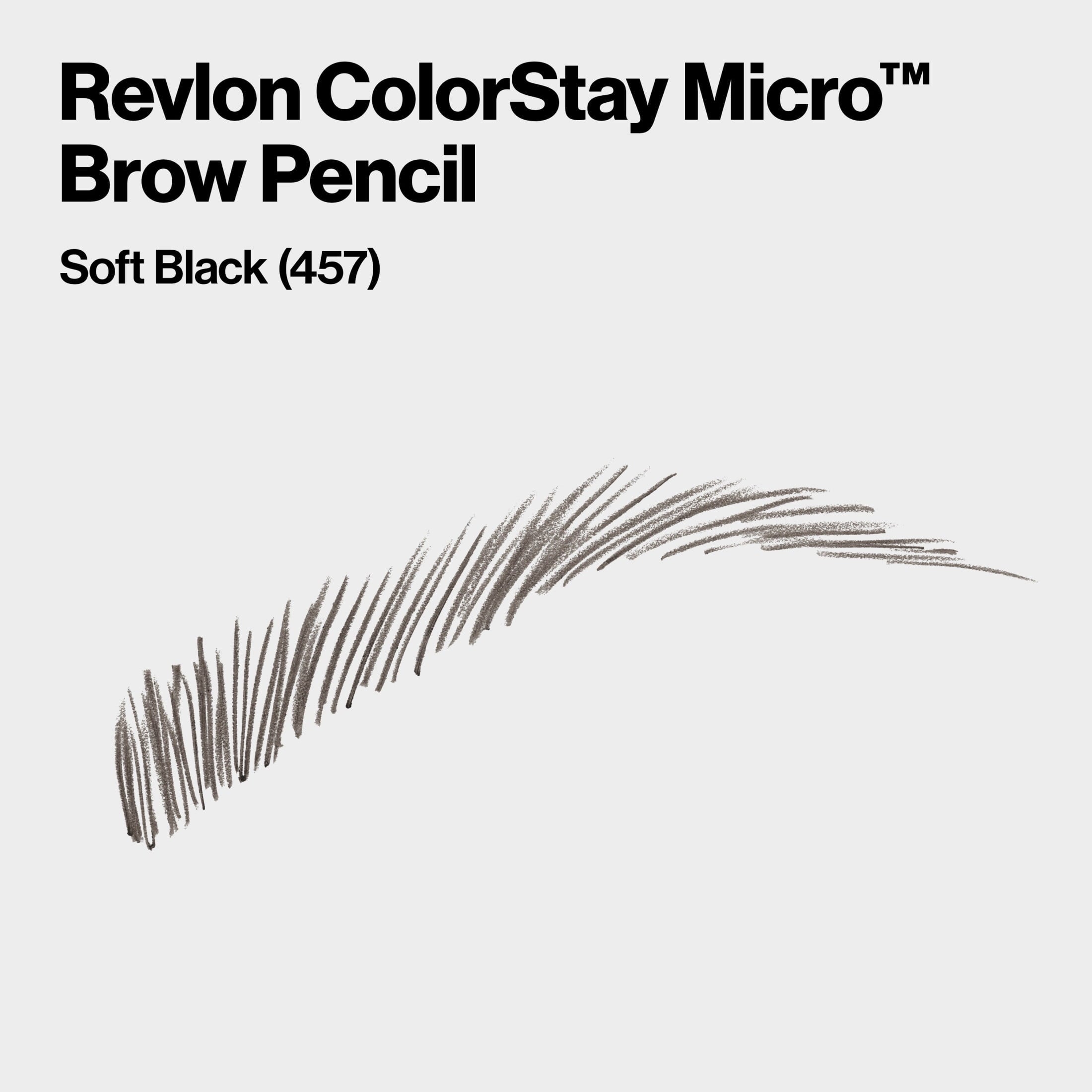 Revlon ColorStay Micro Waterproof and Long Wearing Eyebrow Pencil, 457 Soft Black, 0.003 oz