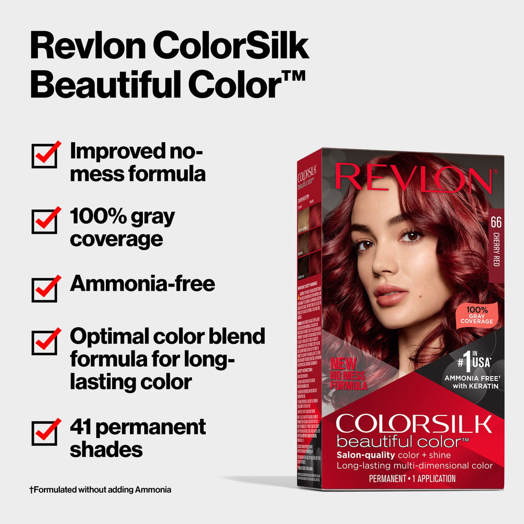Revlon Colorsilk Beautiful Color Permanent Hair Color 3 Pack, 048 Burgundy, 3 Pack